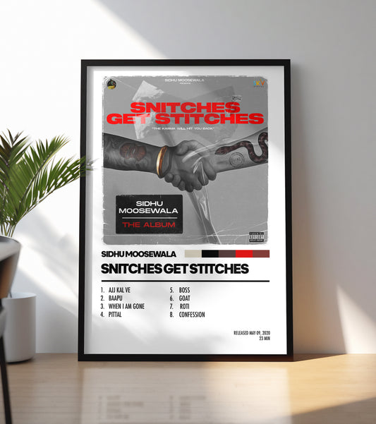 Sidhu Moosewala - Snitches Get Stitches Poster